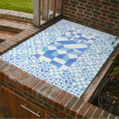 Bespoke Blue Patchwork Encaustic Tiles