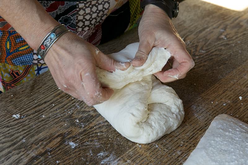 Shape dough for bread baked in the Fontana wood-burning oven
