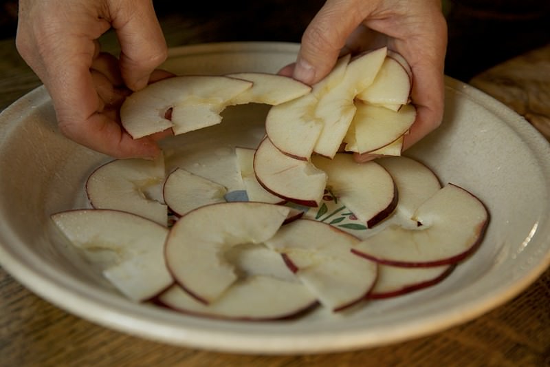 Spread some of the slices on a microwave proof dish and cook for about 2 minutes