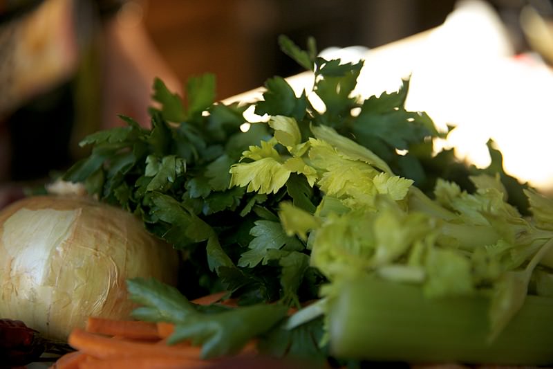 Parsley to be put in seasoning for turkey to be baked in Fontana brick oven 