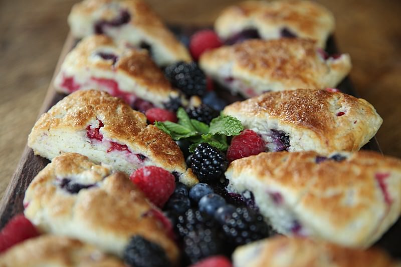 Triple Berry Scones in the Wood-fired Oven