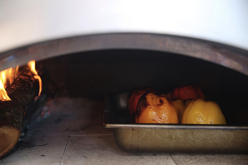 Keep an eye on the peppers as they will blacken quickly.