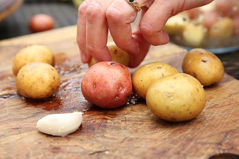 place potatoes in bowl