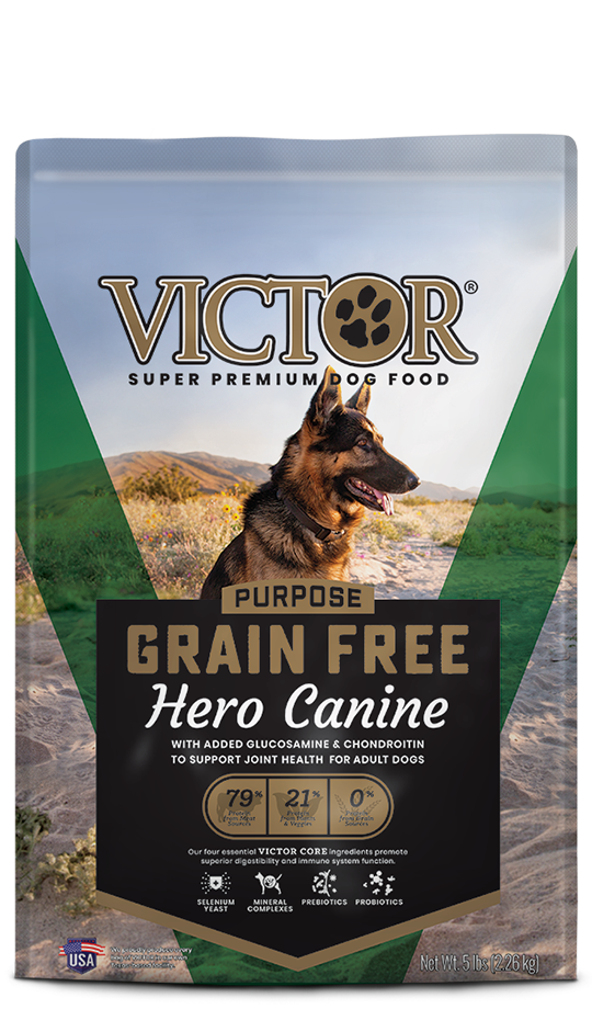 victor 50 lbs hero canine grain free dry dog food