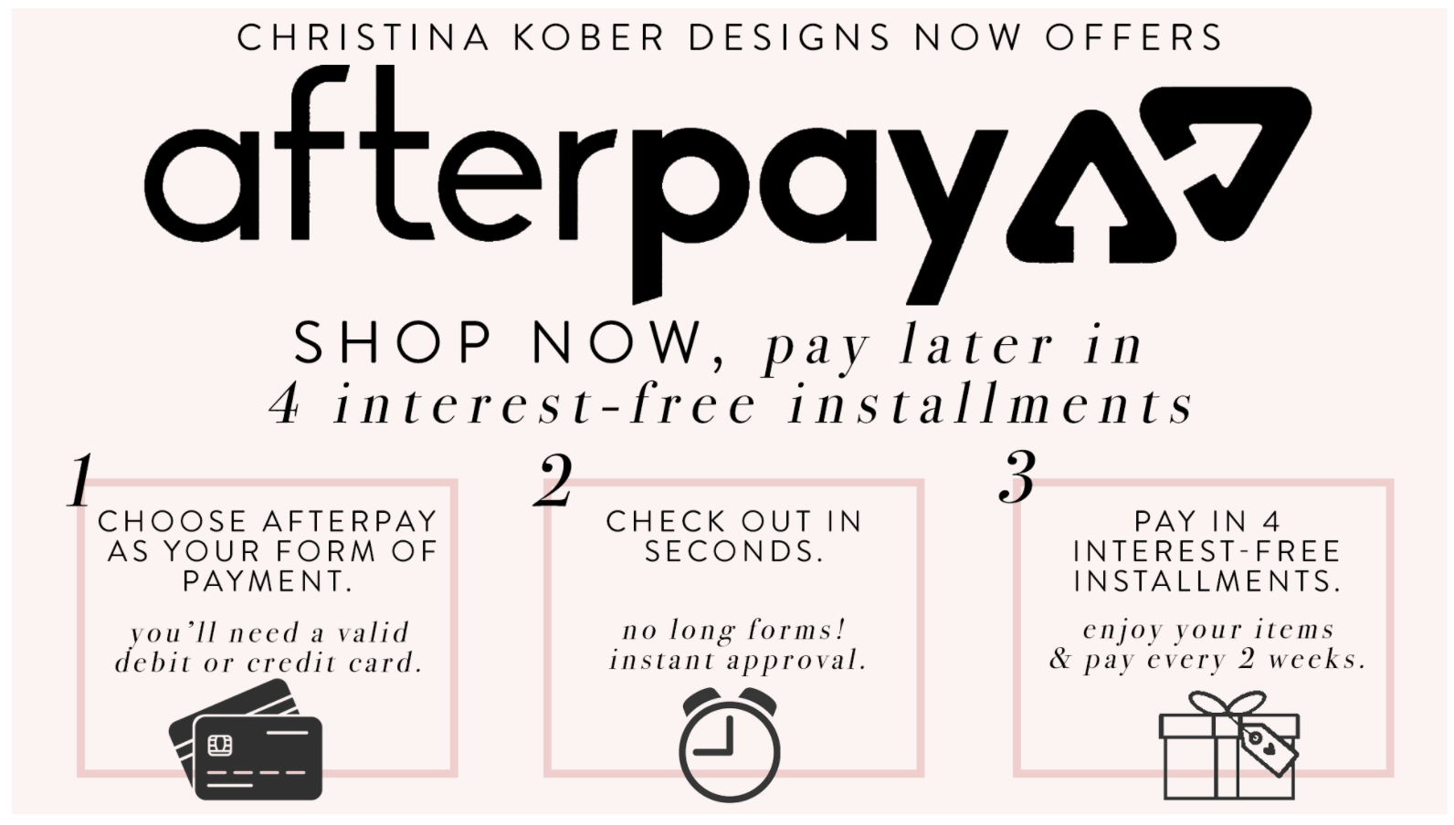 Christina Kober Designs Afterpay 