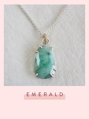 faceted collection emerald pendant