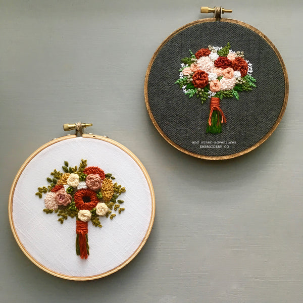 Hand Embroidered Fall Bouquet Hoops by And Other Adventures Embroidery Co