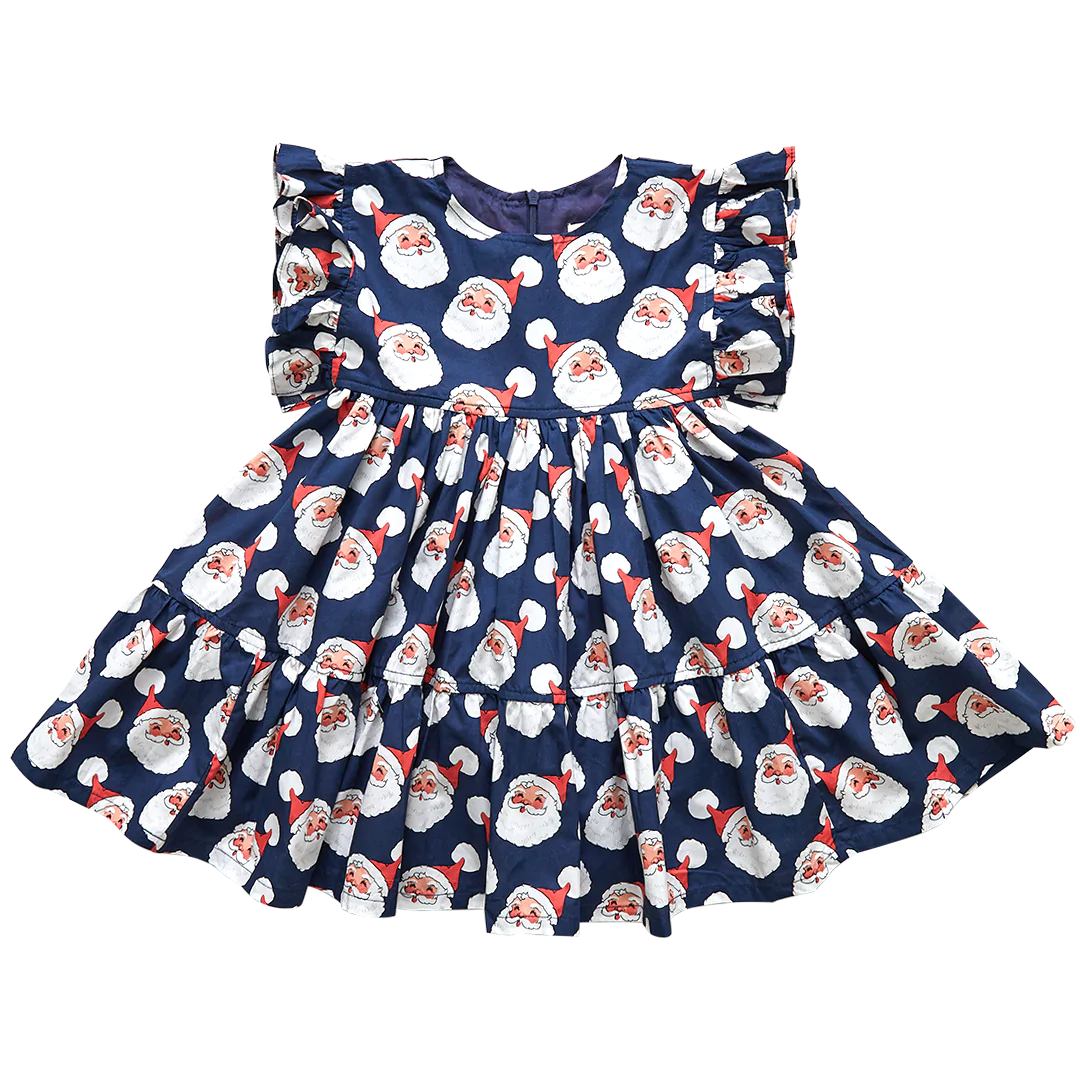 Pink Chicken Navy Santas Girls Kit Dress