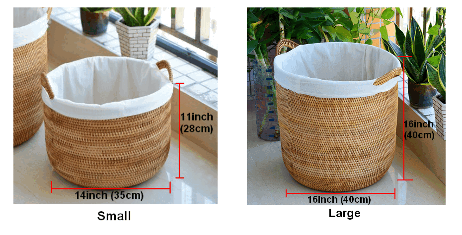 Large Hand Woven Round Basket with Handle, Large Woven Basket