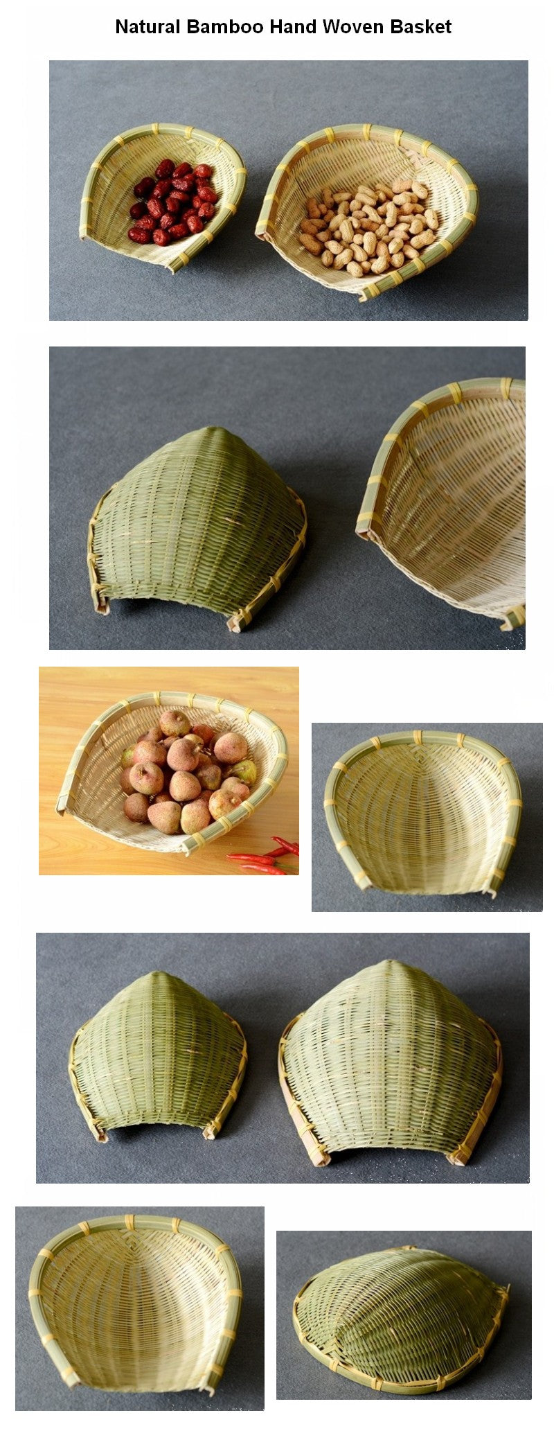 Natural Bamboo Basket, Rustic Basket