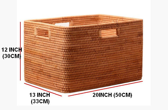Large Hand Woven Storage Basket with Handle, Large Woven Vietnam Basket