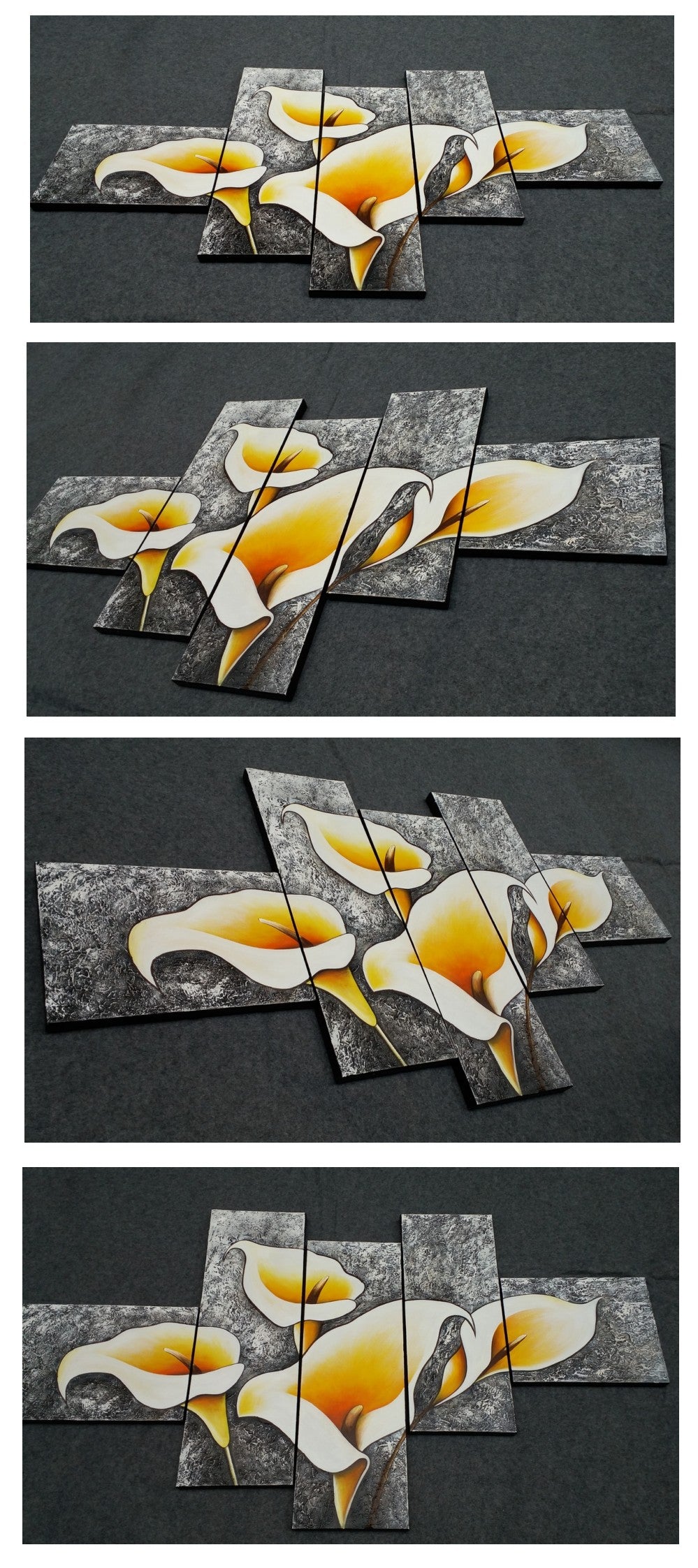 Painting Samples of Calla Lily Flower Painting, 5 Piece Canvas Painting