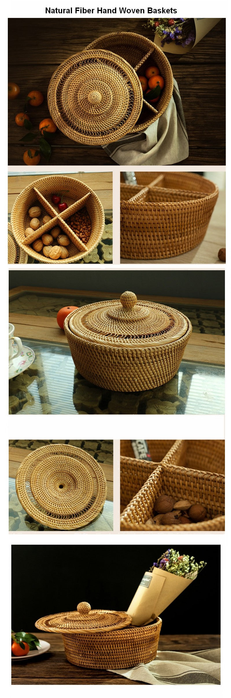 Small Rustic Food and Snap Basket
