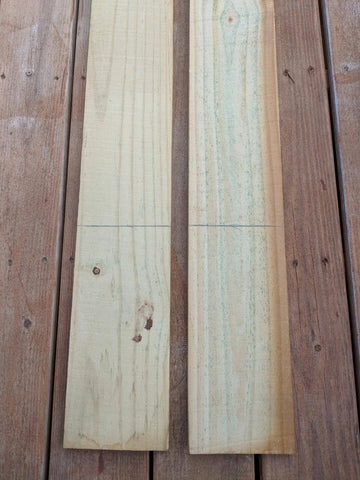 wooden fence pickets made into a window shutter