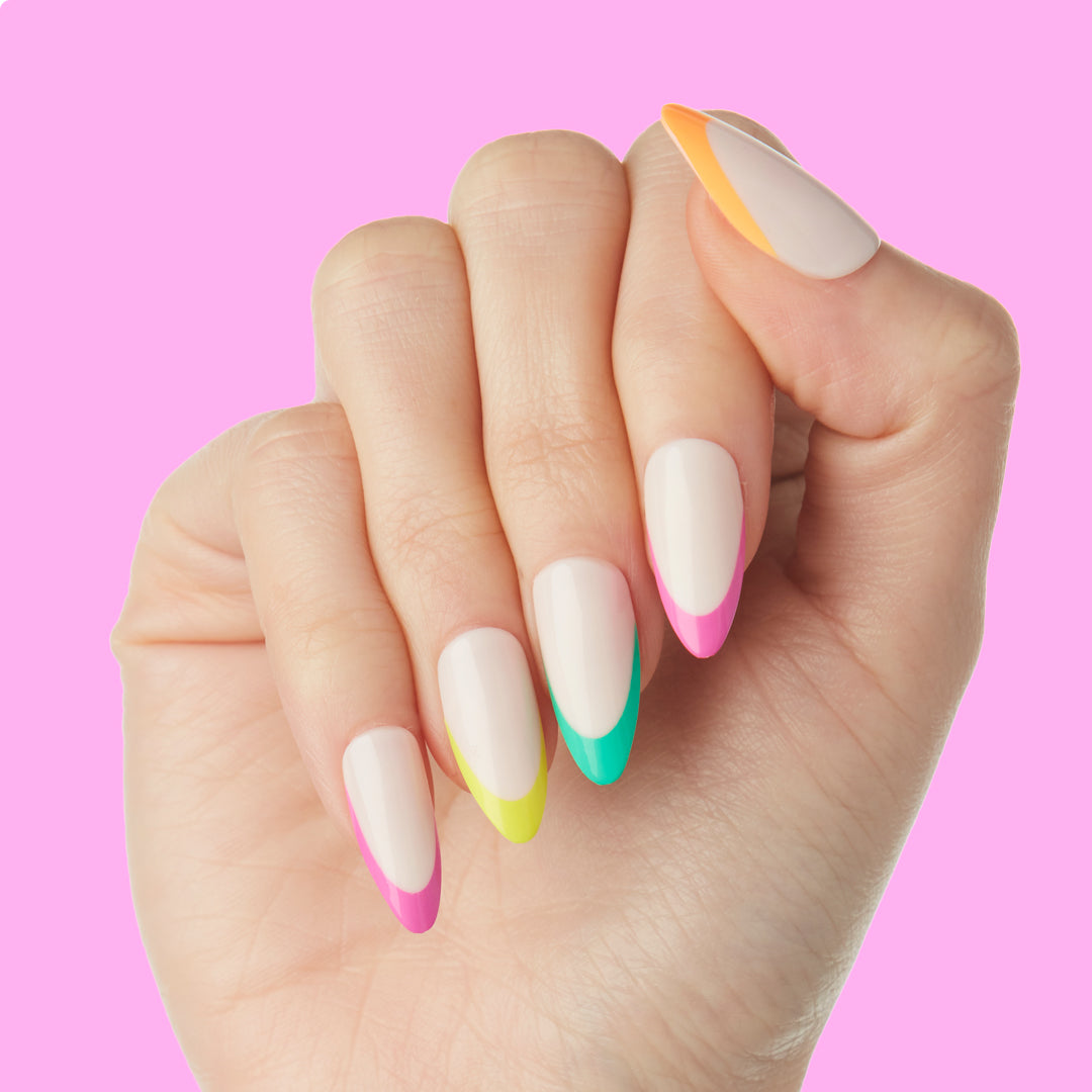 neon french nails