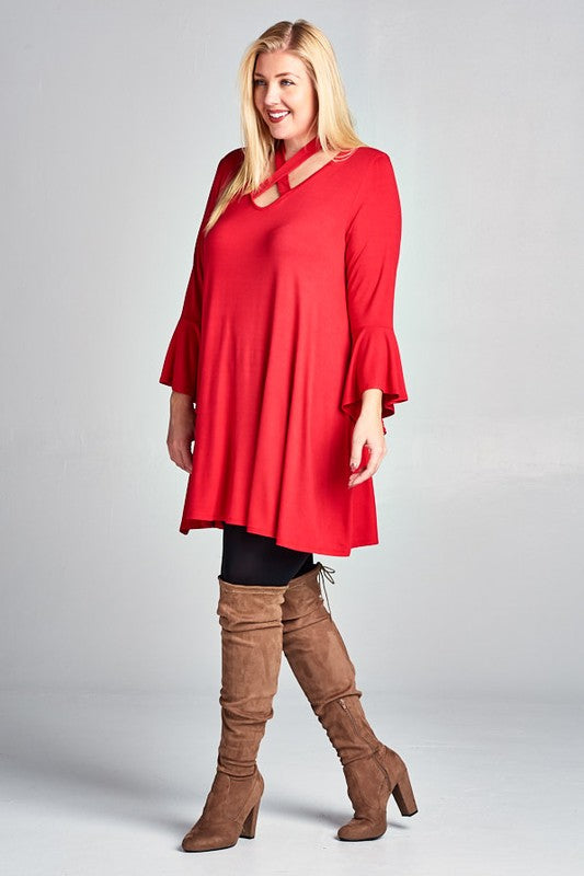 womens plus size red dress