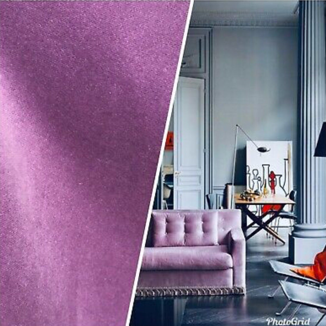 Designer Soft Velvet Upholstery Fabric - Lavender Purple- By the yard