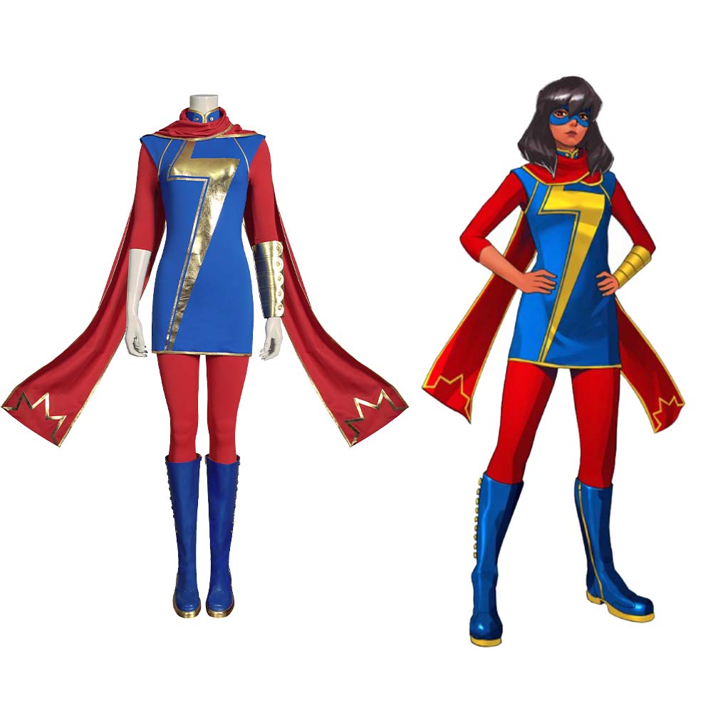 Marvel Kamala Khan Cosplay Costume Women Halloween Uniform Marvel‘s Avengers Ms