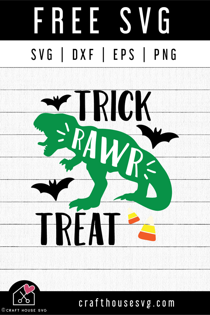 FREE Trick rawr treat dinosaur halloween SVG - Craft House SVG