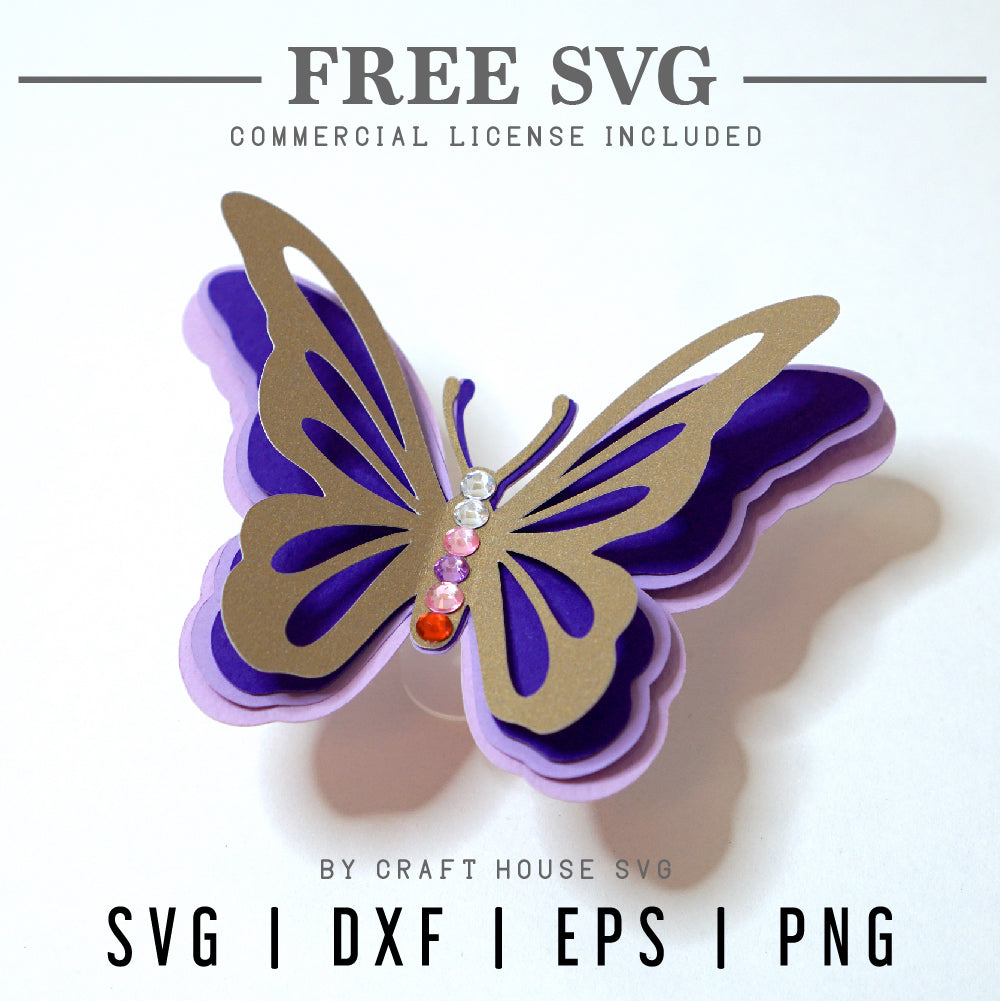 Download Free 3d Layered Butterfly Svg Cut File Craft House Svg