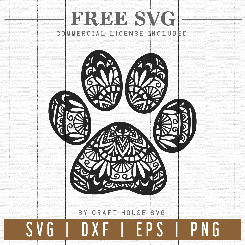 Download Free Paw Print Mandala Svg Fb107 Craft House Svg SVG, PNG, EPS, DXF File
