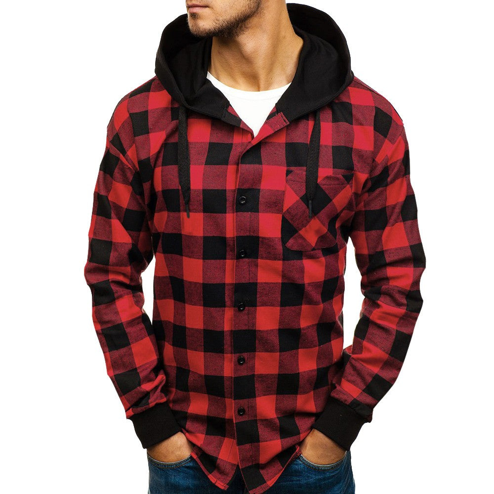 flannel pullover hoodie