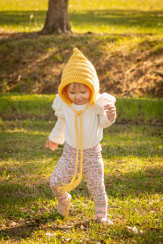 Golden yellow pixie elf hat by Two Seaside Babes