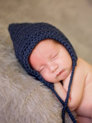Navy Blue Pixie Elf Hat by Two Seaside Babes