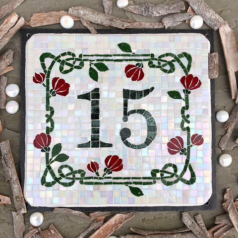 Mosaic house number 