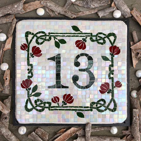 Mosaic house number 