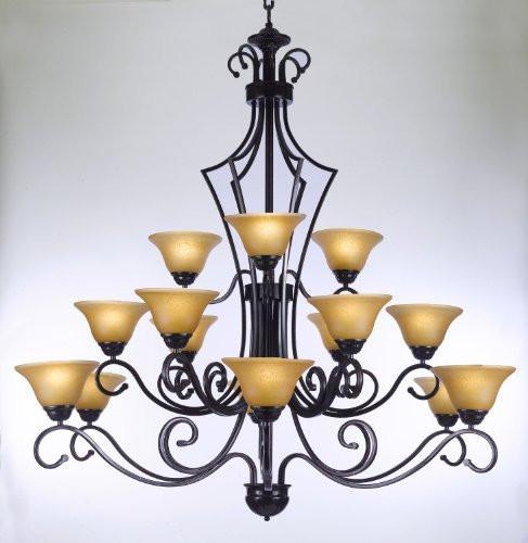 Large Foyer Entryway Wrought Iron Chandelier Lighting H51 X W49