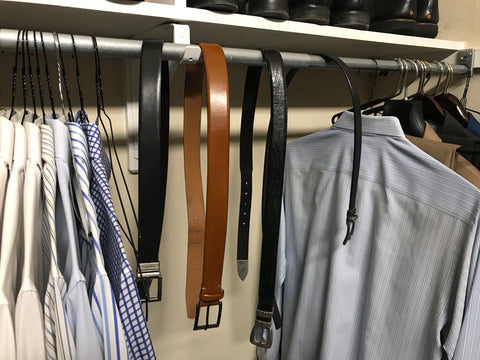 Belts Hanging from Closet Rod - Houndsbay Belt Hanger