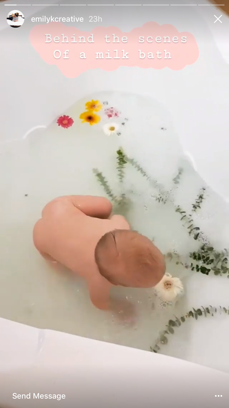 behind of the scenes of a vegan milk bath 