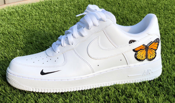 white air forces with butterflies