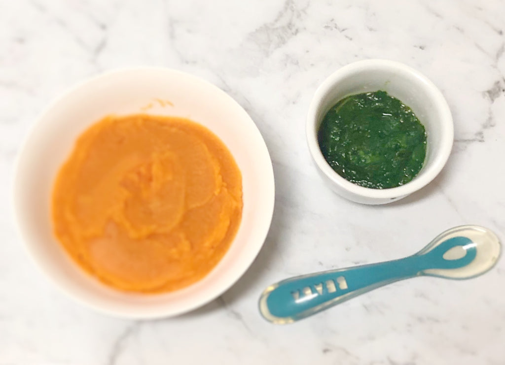 Spinach and Sweet Potato Purees