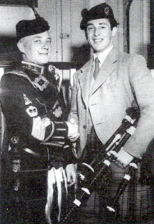 Pipe Major Donald Macleod with Lewis Turrell, Inverness 1958