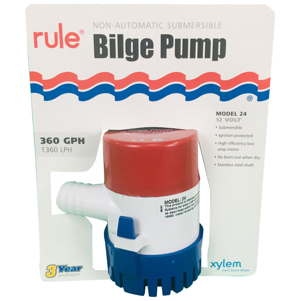 rule 360gph bilge pump in package