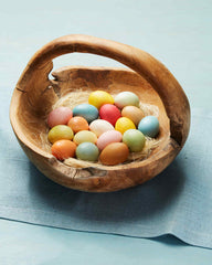 Naturally Dyed Easter Eggs In A Basket