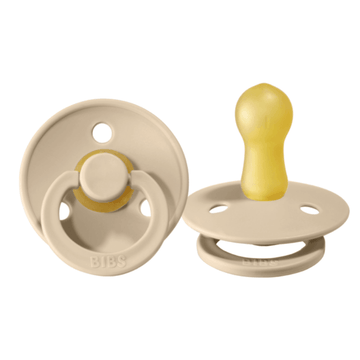 BiBS Classic Round Pacifier Set of Two, Vanilla