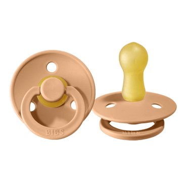 BiBS Classic Round Pacifier Set of Two, Peach