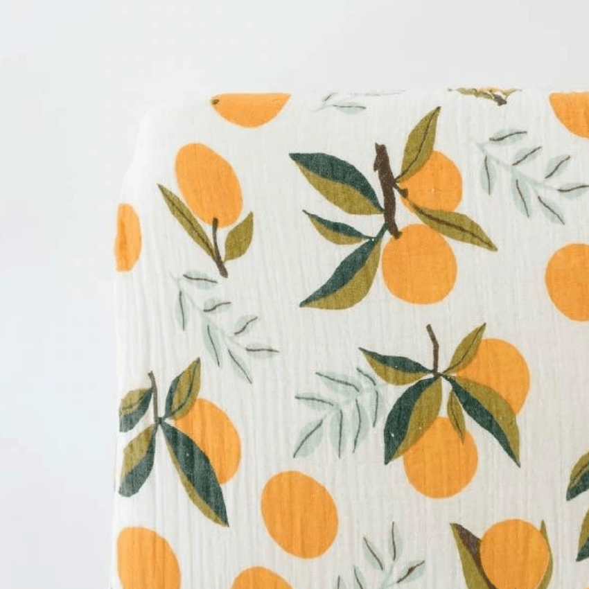 Cotton Muslin Crib Sheet, Clementine