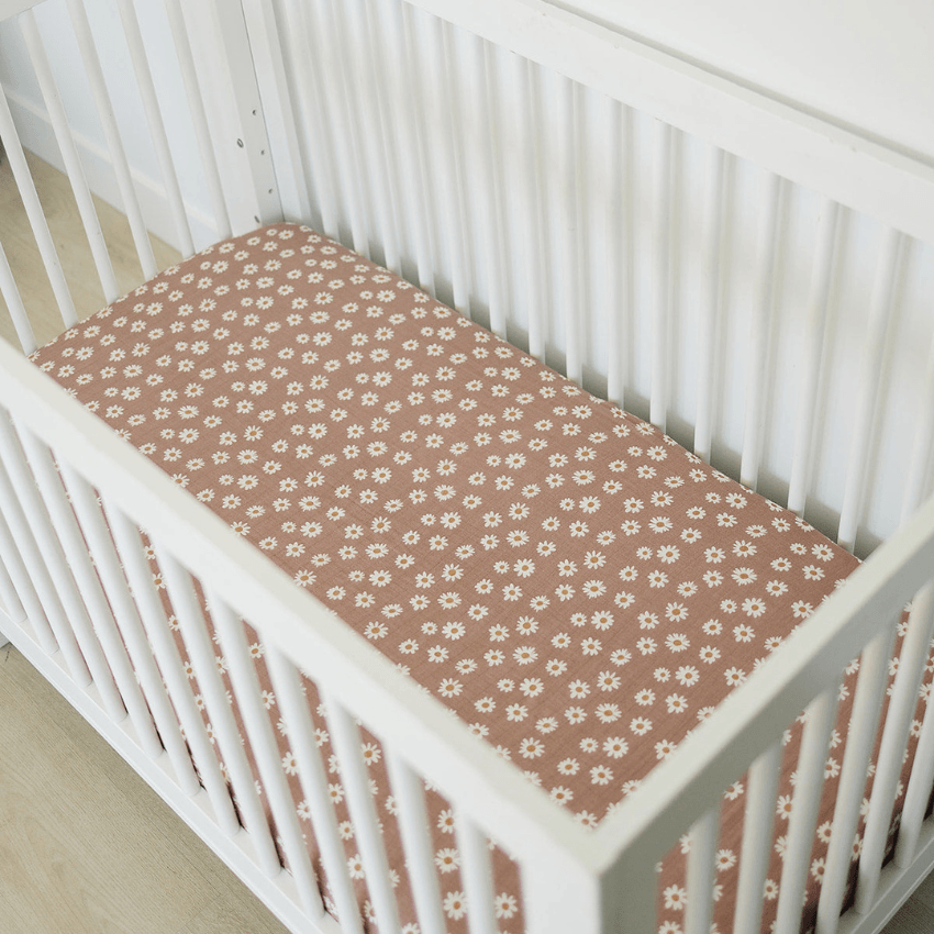 Cotton Muslin Crib Sheet, Daisy Dream