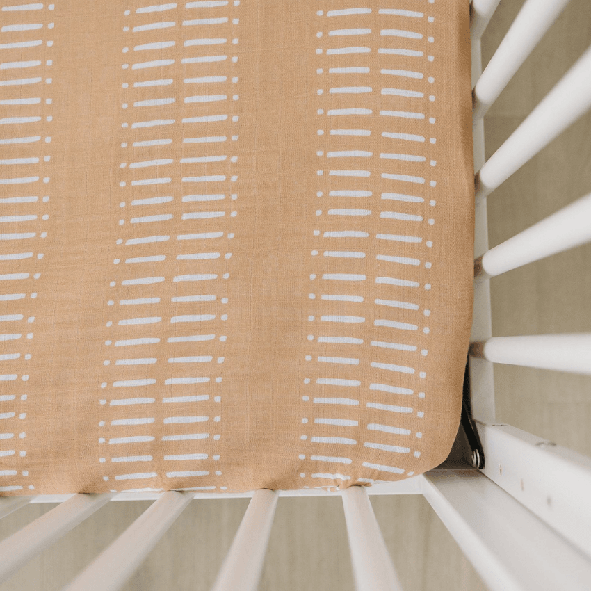 Mebie Baby Cotton Muslin Crib Sheet, Sahara
