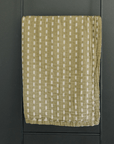 Cotton Muslin Quilt, Olive Strokes
