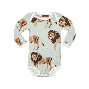Bamboo Long-Sleeve One-Piece, Lion