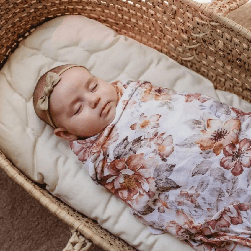Cotton Muslin Swaddle, Sunset Floral