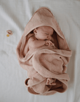 Organic Cotton Baby Hooded Towel, Blush