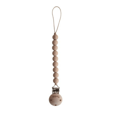 cleo pacifier clip, pale taupe