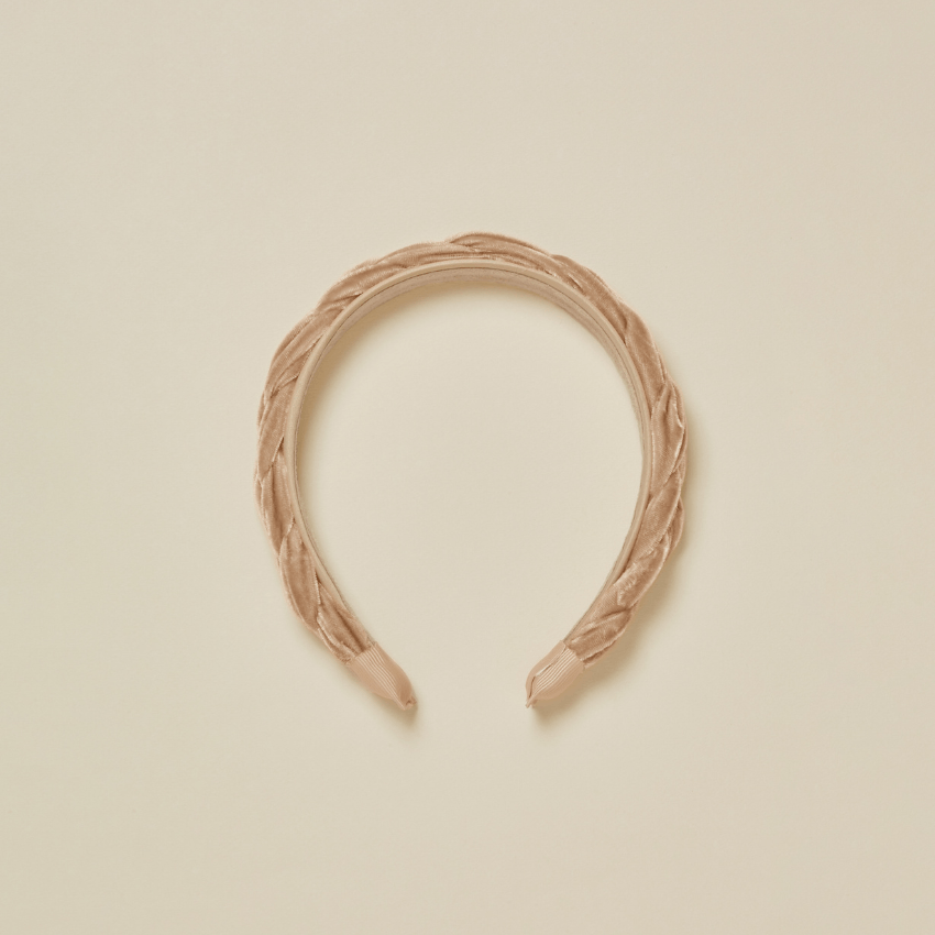 Velvet Braided Headband, Apricot