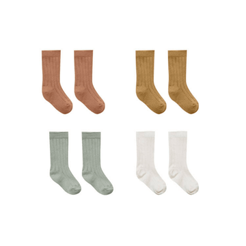 Organic Baby Socks Set (Ivory, Spruce, Amber, Ocre)